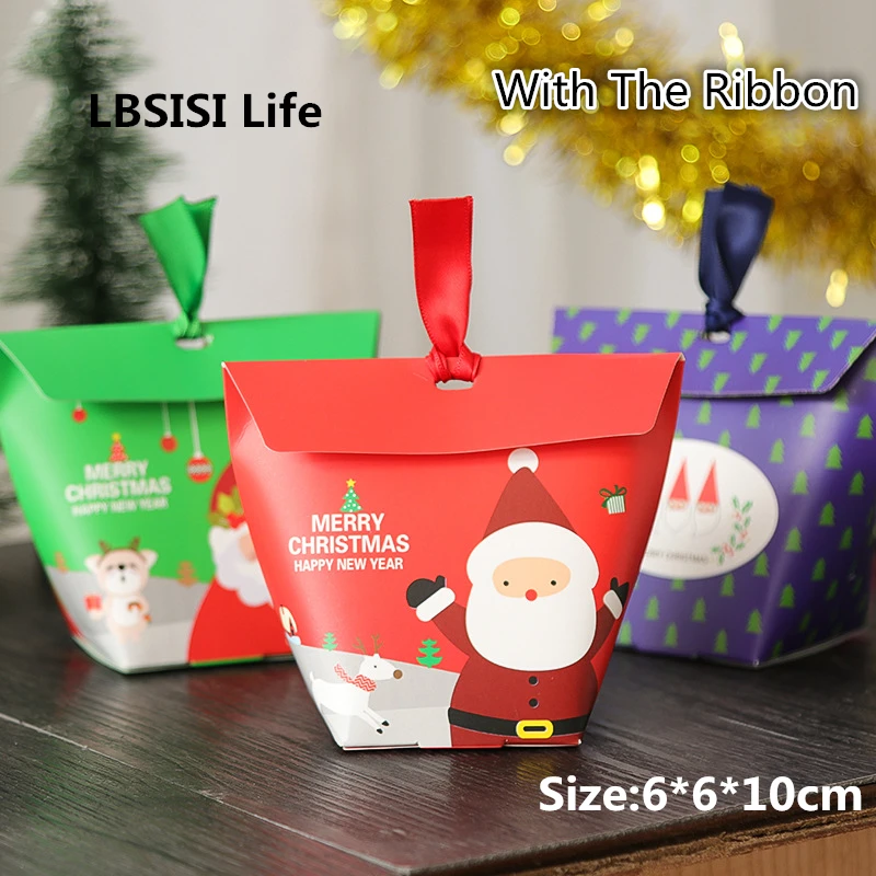 Рождественская коробка для печенья и конфет LBSISI Life 50 шт. Подарочная бумажная елка