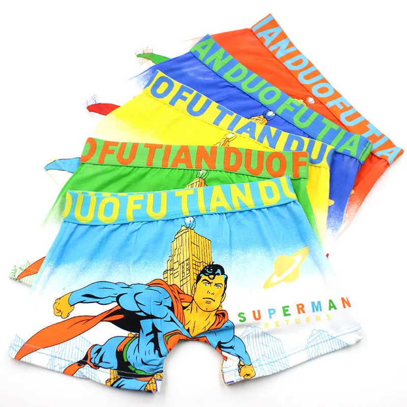 

5 pcs/lot Kids Boy Underwear Cartoon Super Hero Children's Boxer Underpants Briefs Boys Underware Panties 2-12 Y