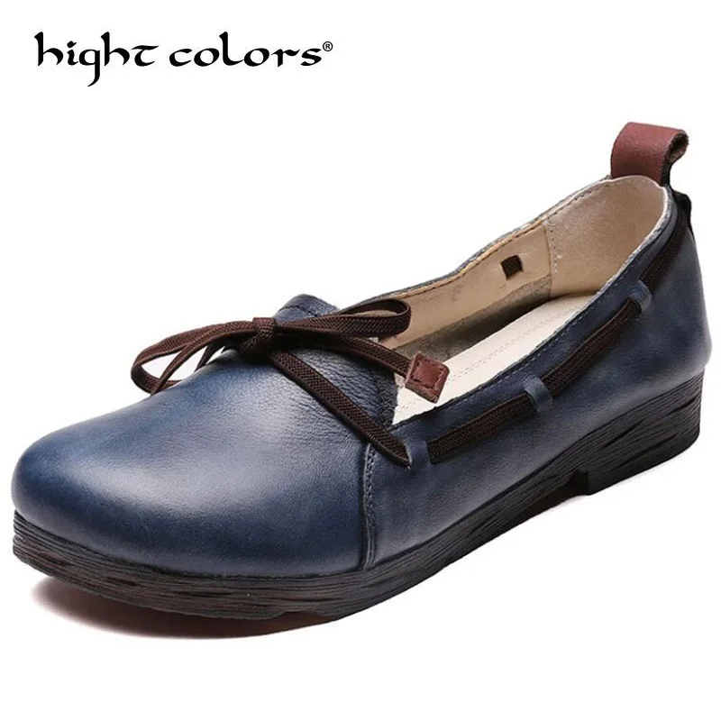 

Women Genuine Leather Loafers Bow Mixed Colors Ladies Ballet Flats Shoes female Summer moccasins Casual Ballerina Shoes Size 40