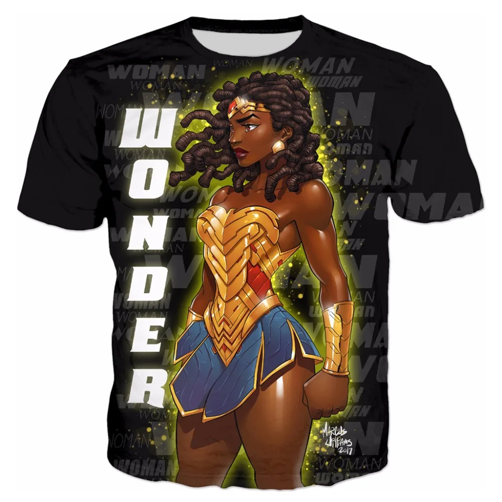 

YX Girl 2018 Wonder Woman Style Unisex Tshirt Women Men Fashion Wonder Woman Nubia Tshirts 3d Printed T-shirt Streetwear