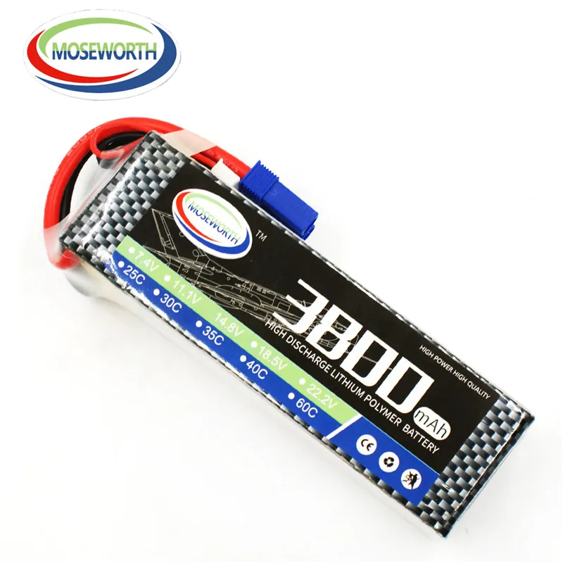 

MOSEWORTH 2S RC Lipo battery 7.4v 3800mAh 25C For helicopter car boat quadcopter Li-Polymer batteria AKKU