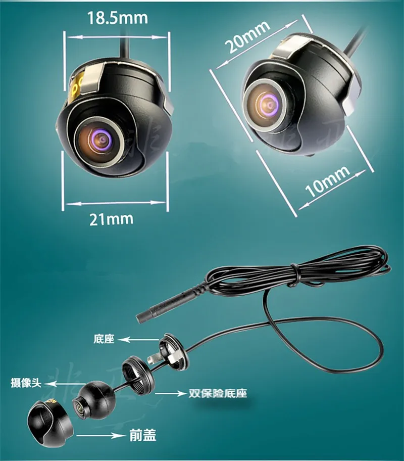 Высокотехнологичная CCD Универсальная автомобильная камера безопасности с углом обзора 360 градусов, фронтальная/боковая камера заднего вида для автомобильного dvd-плеера