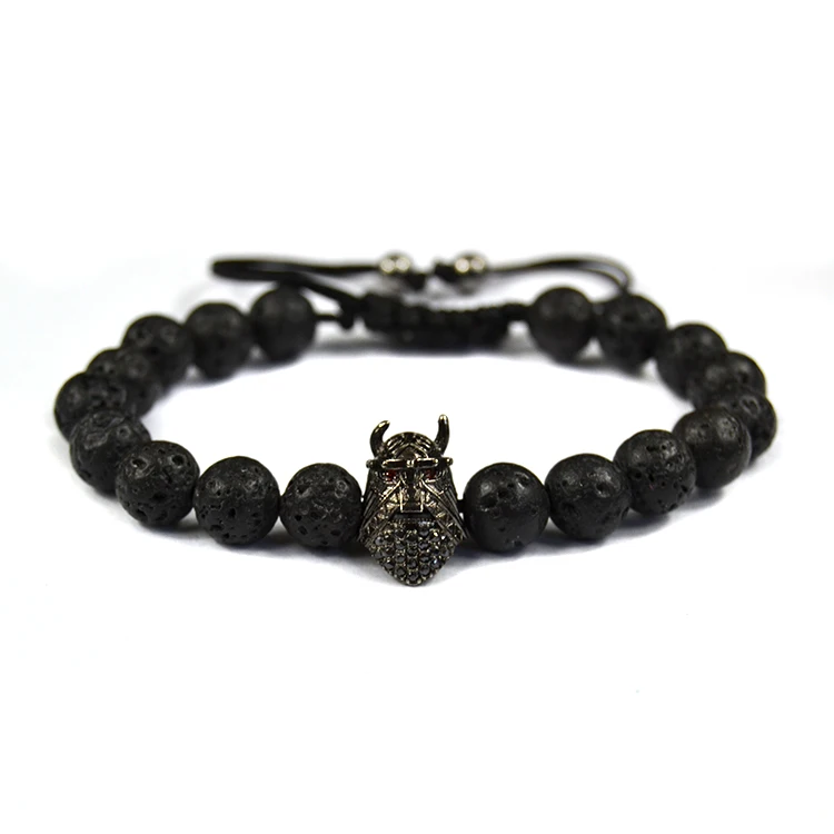 

Braided Macrame Bracelet Men Lava Stone Bracelet Pulseira Masculina Jewelry Beaded Buddha Bracelets Men Zirconia Pulsera Jewelry