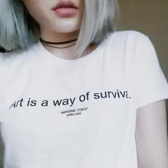 Женская футболка с короткими рукавами Art is a way of Survival летняя из хлопка | одежда