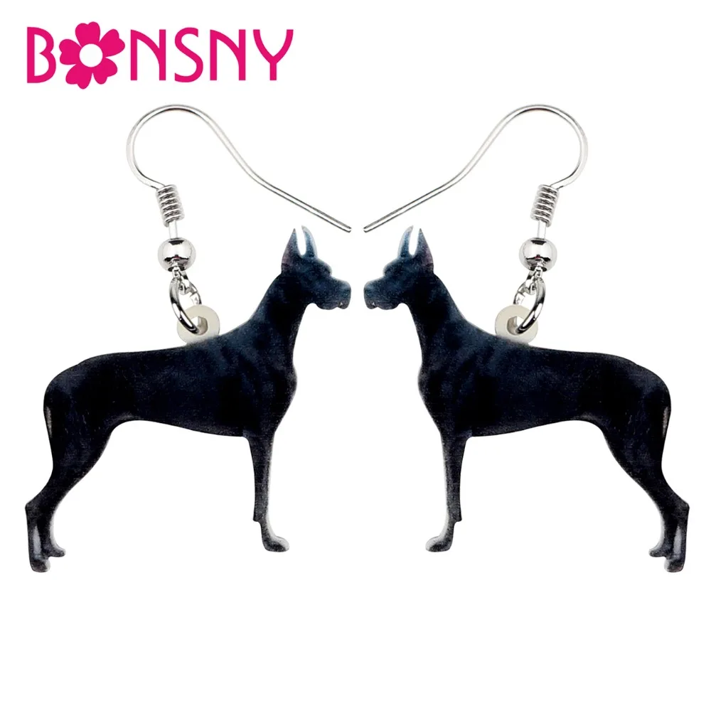 

Bonsny Statement Acrylic Great Dane Dog Earrings Dangle Drop Fashion Animal Jewelry Gift For Women Girls Pet Lovers Accessories
