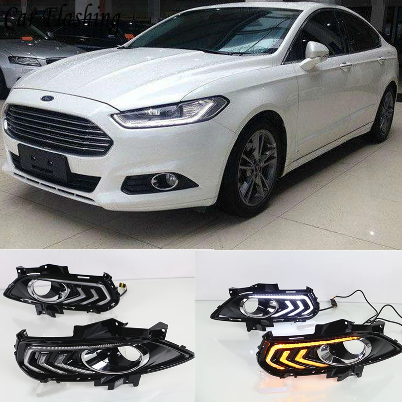 

Car Flashing 1set for Ford Mondeo Fusion 2013 - 2016 LED DRL Daytime Running Light Daylight Waterproof turn Signal Styling light