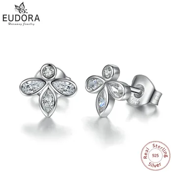 

Eudora Real Sterling Silver Clear CZ Bees Earrings Elegant Sweet honey bee Stud Earring Jewelry for Wife Mom Brithday Gifts E83
