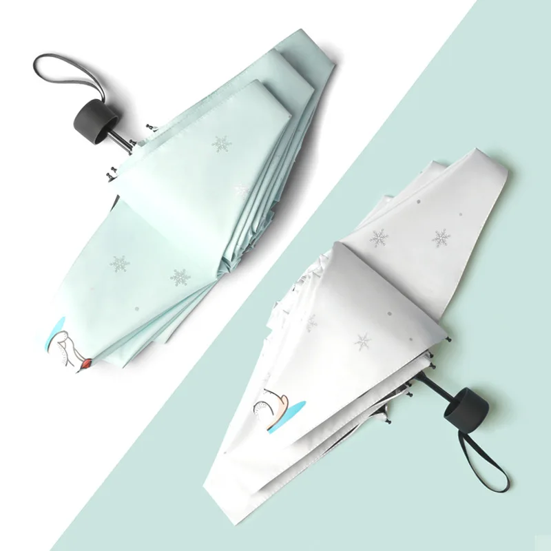 Hot silver snowflake Five folding Umbrella ultra light mini sun
