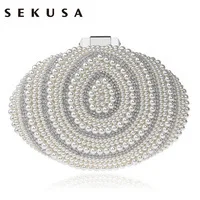 Sekusa Винтаж Вышивка клатч Diamonds Luxurious Для женщин Вечерние сумки цепи плеча Кошелек вечерняя сумочка; BS010 для вечернее платье-мешок