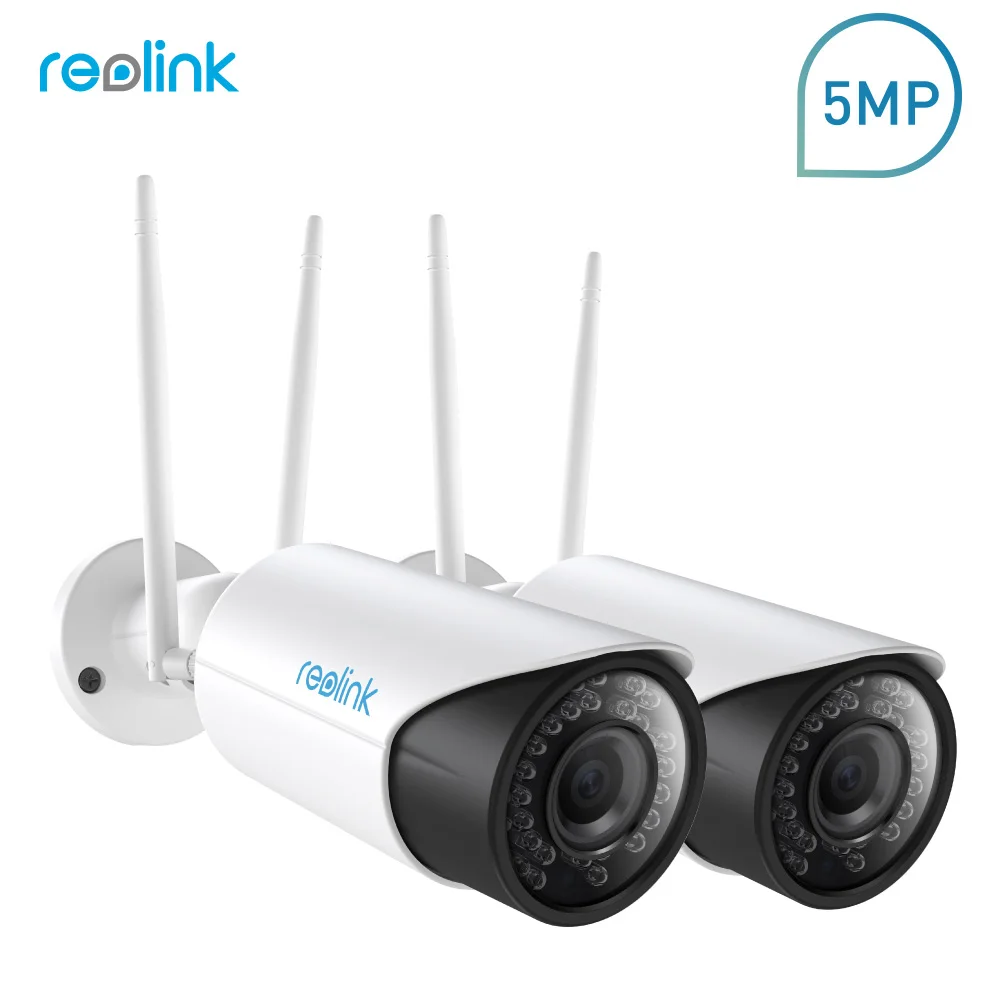 Reolink 2 Pack WiFi IP Camera Motorized Zoom Bullet Outdoor Video Surveillance Networkcam RLC411WS2