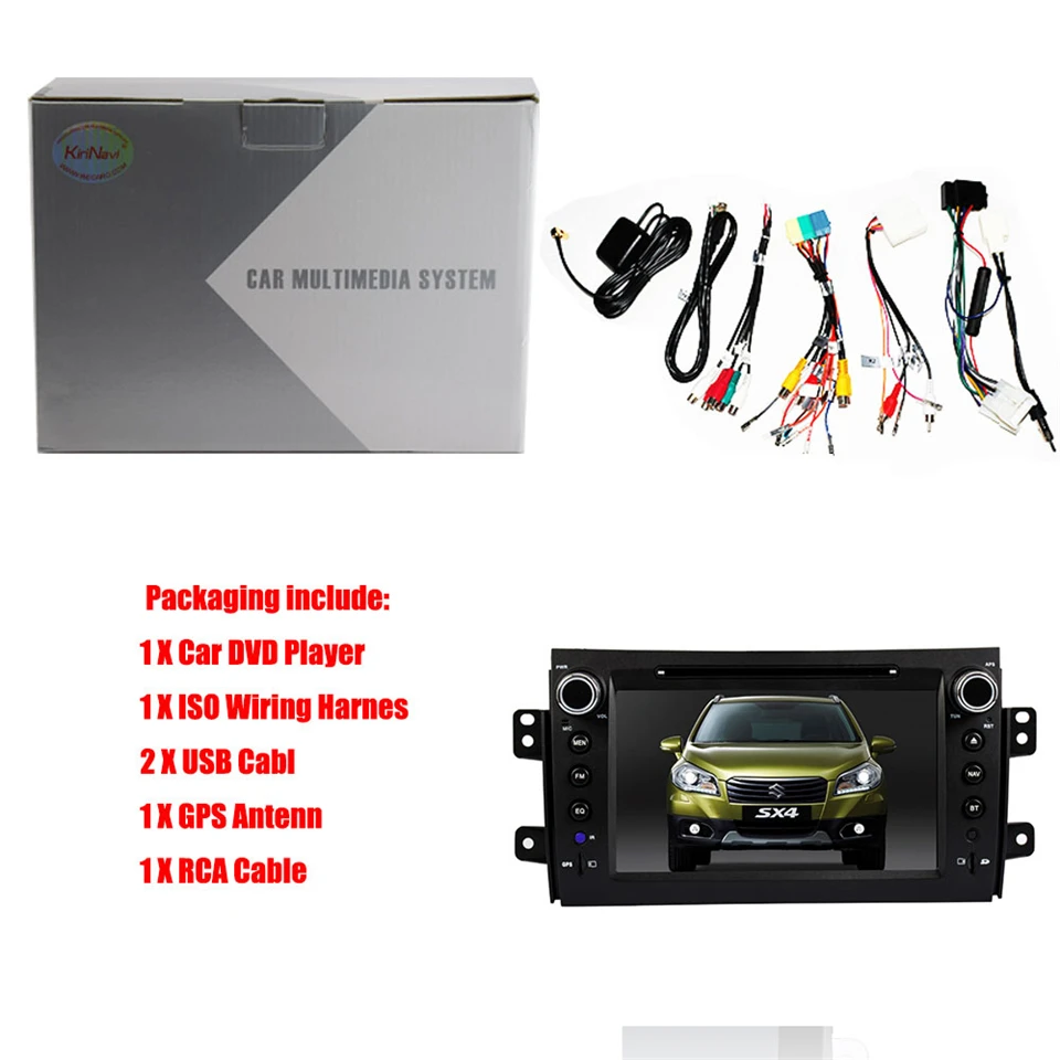 Best KiriNavi Octa core 4G LET android 7 car radio for Suzuki SX4 multimedia system 2006 - 2011 support 4K Video 4G 5