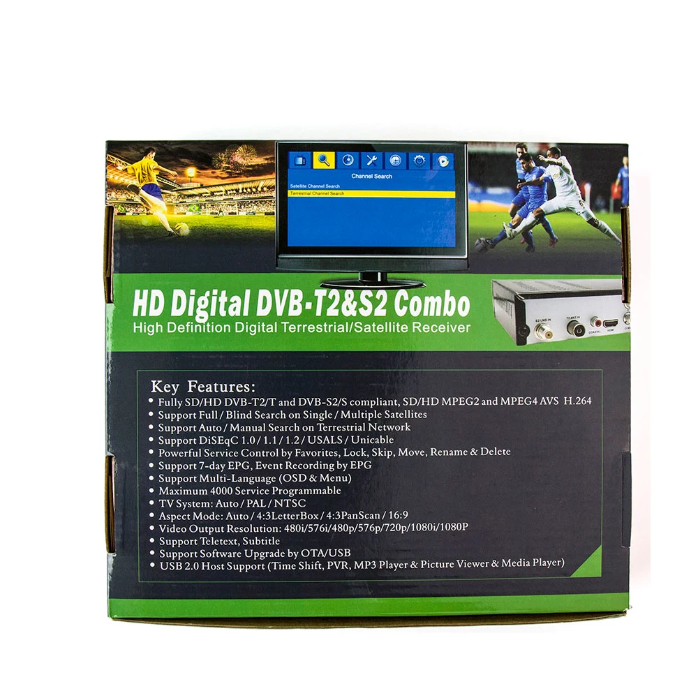 Цифровой эфирный спутниковый ТВ комбинированный приемник DVB T2 & S2 HD 1080 P dvb