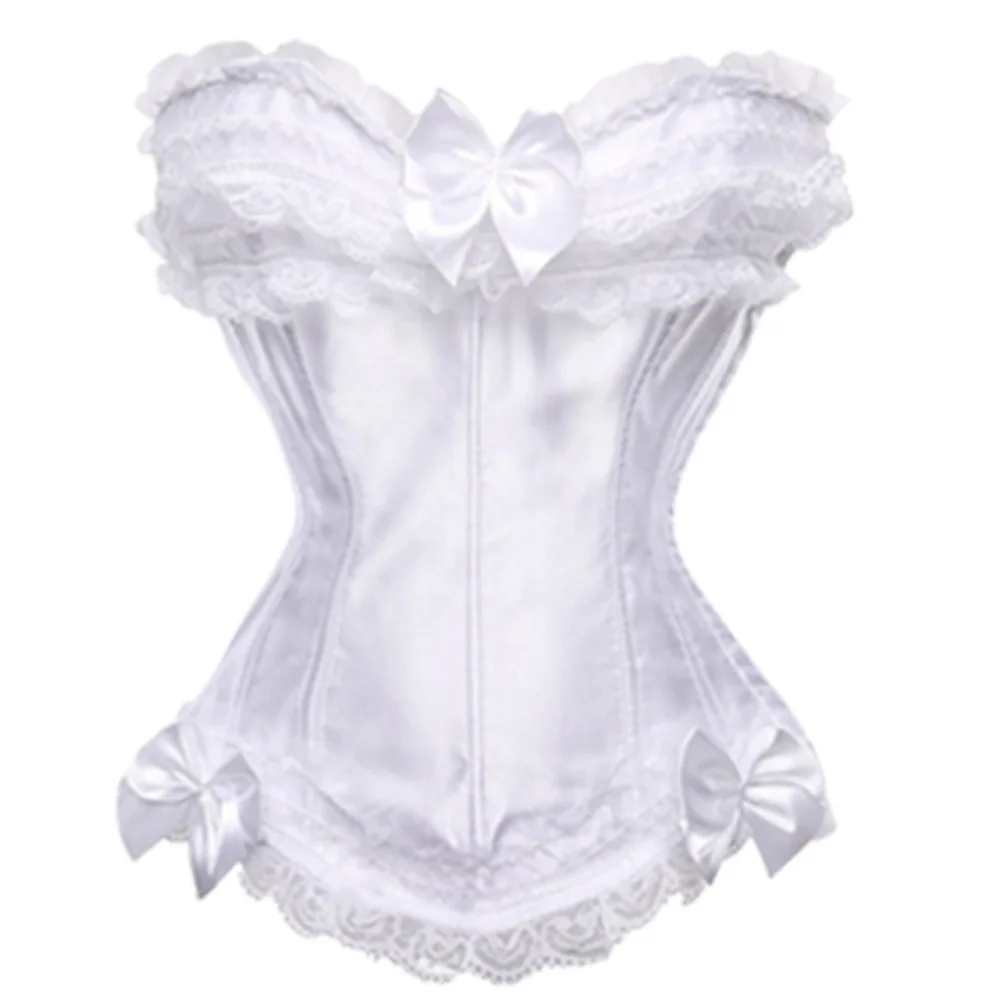 Для женщин Кружево Корсеты Бюстье Overbust Топы корректирующие атласная Sexy Shaper корсетные Brocade Стиль Люкс Плюс Размеры размеры S M L XL 2XL 3XL 4XL 5XL 6xl