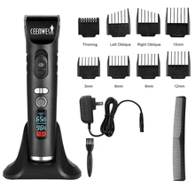 Ceenwes Rechargeable Hair Trimmer Clippers for Men Cordless Clippers Hair Cutting Kit with 8 Guide Combs Including Charging Dock
