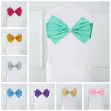 Красочные стул створки бабочка стиль галстук-бабочка лайкра створки украшение для свадебного банкета стулья спандекс пояс