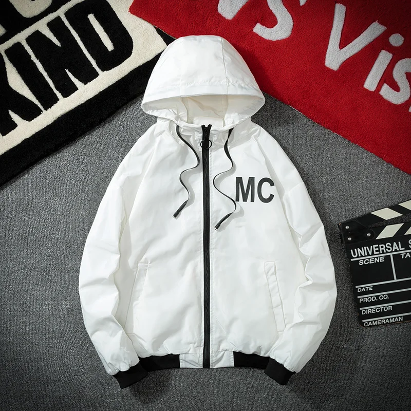 Jacket Men's Loose Sports Jacket Large Size S-3XL Men's Fashion Letter Print Hooded Jacket Quality Fabric Men's Casual Jacket Jacket Men's Loose Sports Jacket Large Size S-3XL Men's Fashion Letter Print Hooded Jacket Quality Fabric Men's Casual Jacket