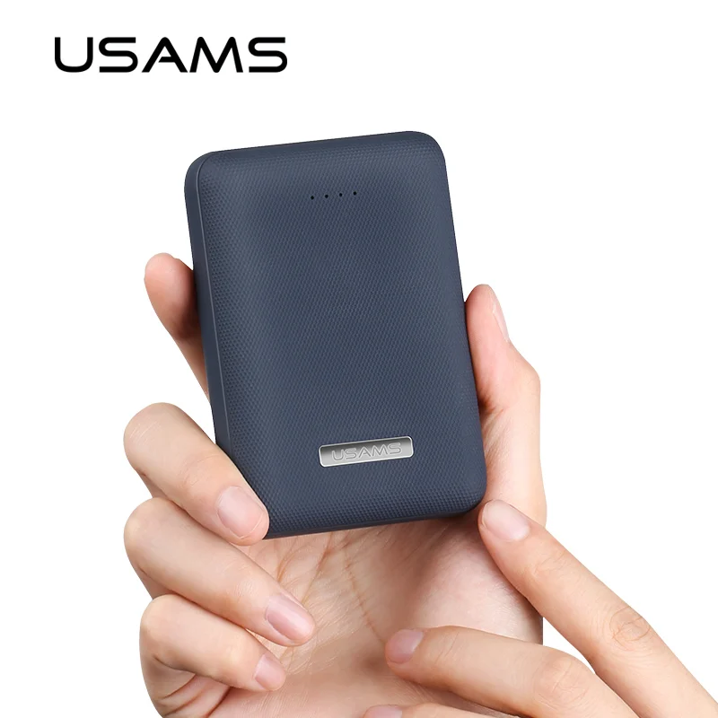 USAMS Mini Power Bank 10000mah Light Dual USB Ultra-thin Portable External Battery Charger Powerbank for iphone X Samsung Xiaomi