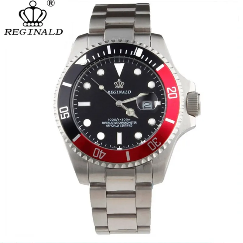 

Man Watch 2019 Top Brand Reginald Watch Men Sports Watches Rotatable Bezel GMT Sapphire Glass Date Stainless Steel Watch Gifts