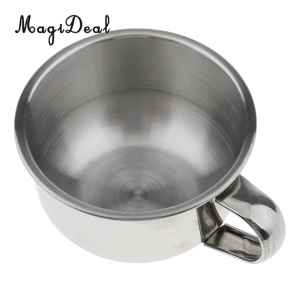 Set of 2pcs Premium Men Beard Moustache Shaving Brush + Stainless Steel Bowl Mug Cup with Handle Kit