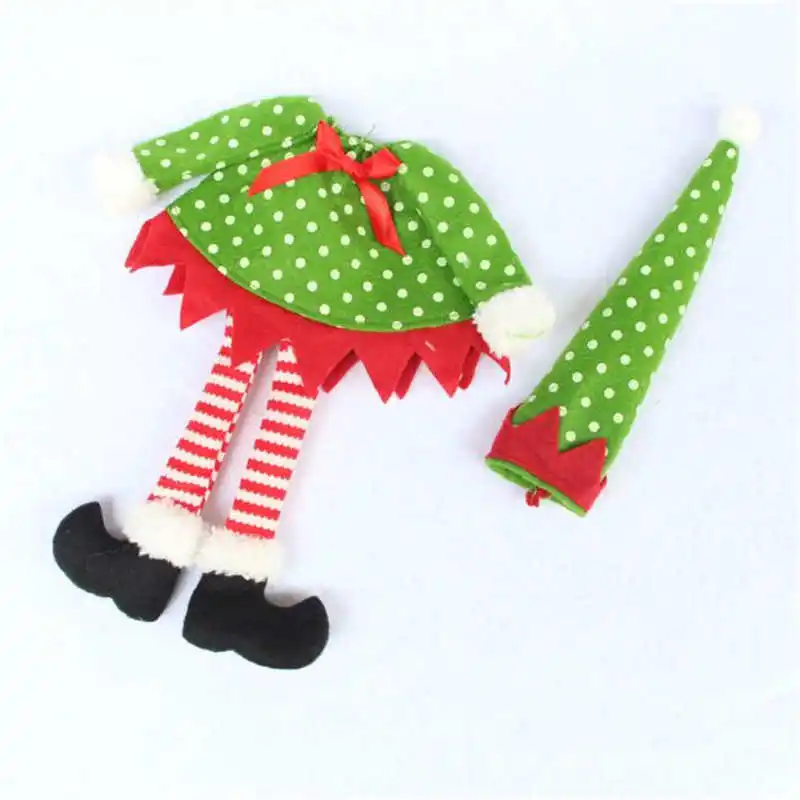 1Set Wine Hold Bottle Cover Decoration Home Party Christmas Elf Wine Bag 2018 #2N4 (2)