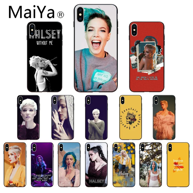 MaiYaCa Singer Halsey высококачественный чехол для телефона iPhone 6S 6plus 7 7plus 8 plus X Xs MAX 5 5S XR |