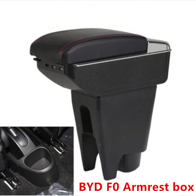 

For BYD F0 Armrest box central Store content box with cup holder ashtray with USB interface