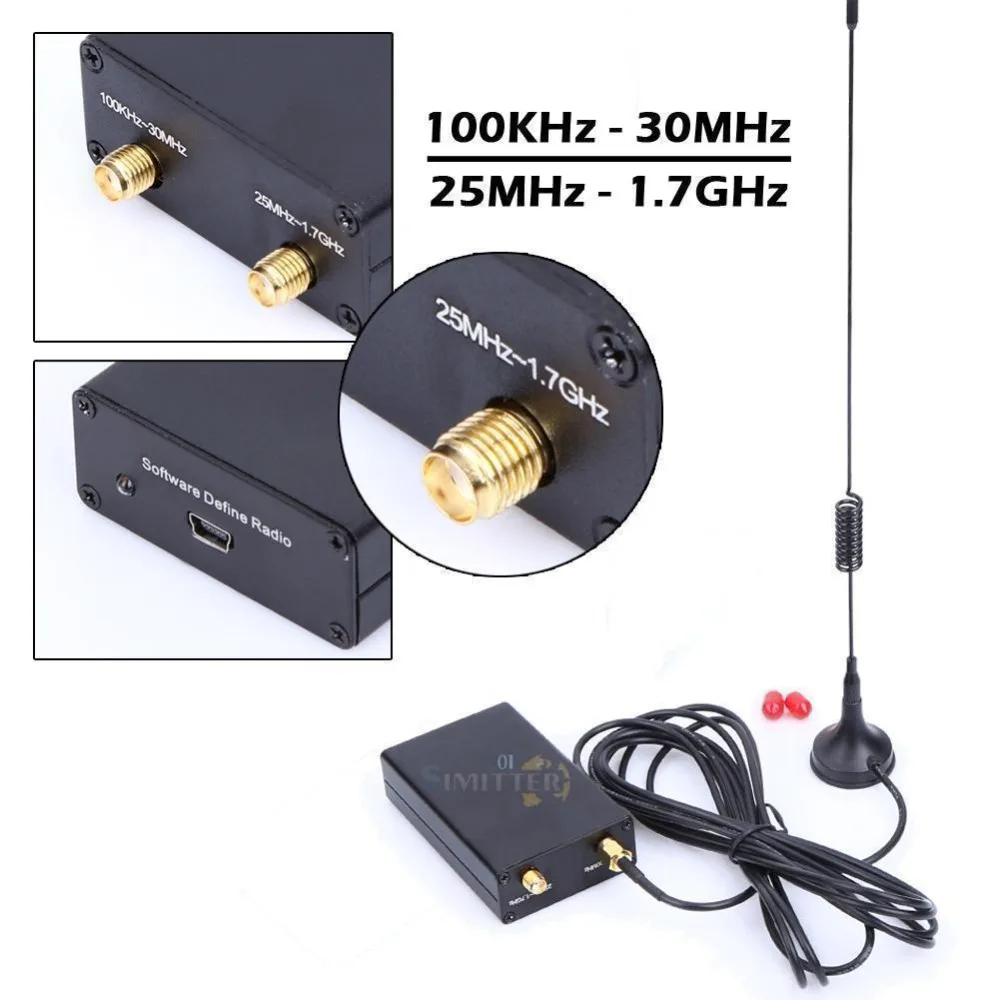 Радиоприемник Ham 100 кГц 1 7 ГГц Полнодиапазонный УФ тюнер HF USB RTLSDR с RTL2832u R820t2 RTL SDR