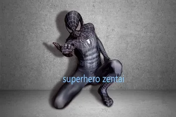

Black Spiderman Costume 3D Print lycra Spandex superhero Cosplay Catsuit Unisex Anime Zentai Body suit Custom Made Free shipping