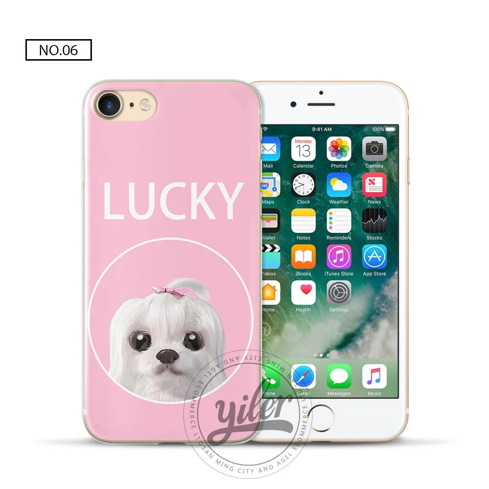 Модный чехол Lucky Dog Pink Cat Coque чехол для iPhone 7 для iPhone XS Max чехол для iPhone 6 S Чехол 7 plus 5 5S SE 8 6 7 X чехлы