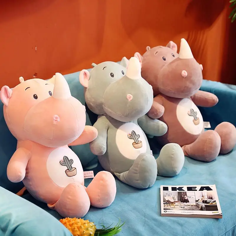 

High quality new rhinoceros plush toy soft cute plush toy pillow birthday gift Christmas gift free shipping