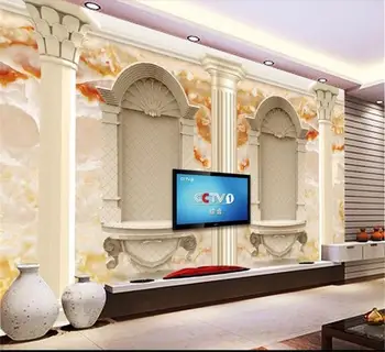 

Custom 3D Photo Wallpaper Mural Living Room Sofa TV Backdrop Wallpaper Marble European Architecture Picture Wallpaper Home Decor