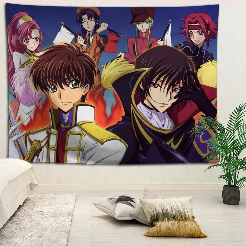 Custom Code Geass Hangyaku no Lelouch Tapestries For Living Room Bedroom Hanging Wall Tapestry