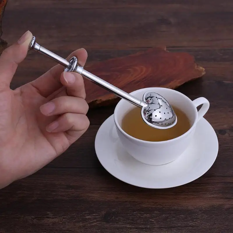 

Stainless Steel Heart Tea Infuser Mesh Diffuser Spice Leaf Strainer Filter