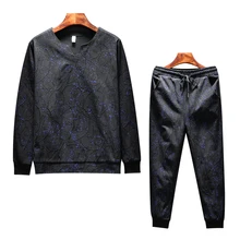 Роскошный мужской спортивный костюм, куртка+ штаны, тренировочный костюм, комплект из 2 предметов, спортивная одежда, v-образный вырез, спортивный костюм, набор для клубной вечеринки, выпускного, мужской комплект s