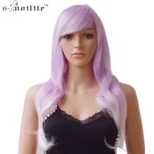 SNOILITE, 24 дюйма, парик для косплея, Омбре, длинные кудрявые, синтетические, термостойкие волокна, на Хэллоуин, на всю голову, парики, розовые, фиолетовые, женские парики