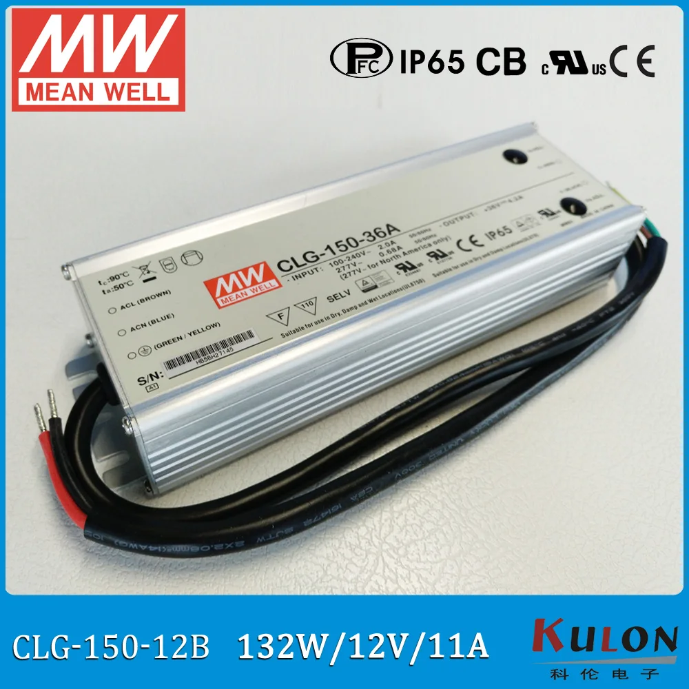 

Original MEAN WELL 150W 12V IP67 waterproof LED driver CLG-150-12B 150W 11A PFC meanwell adjustable LED power supply 12V