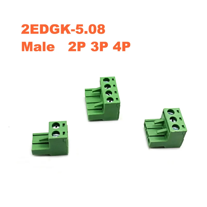30/50 шт шаг 5 08 мм 2P 3P 4P винтовой разъем PCB Клеммная колодка 2EDGK 2EDGV открытый прямой