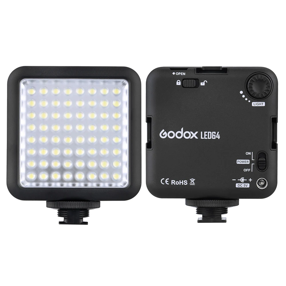 Godox 64 LED Video Light for DSLR Camera Camcorder mini DVR as Fill Fotografia Lighting for Macrophotography Nikon Canon Sony