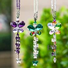 H& D автомобильные амулеты аксессуары для зеркала заднего вида, Хрустальные подвесные призмы Fengshui Suncatcher радужные Подвески хрустальные украшения