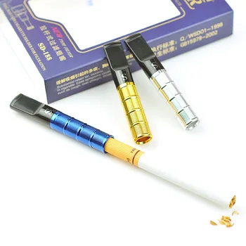 

New 1pcs/lot Reusable Super Cleaning Reduce Tar Smoke Tobacco Filter Cigarette Holder Blue/Gold/Silver SD188