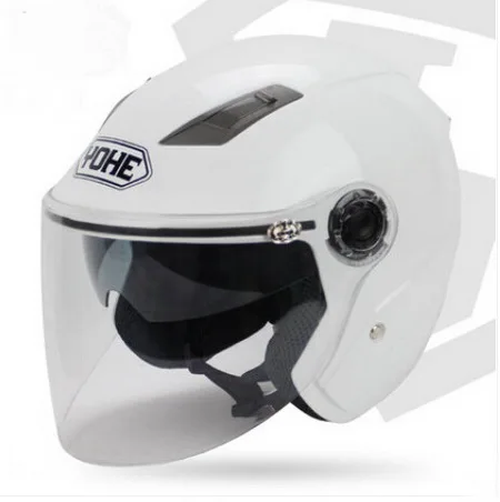 ABS YOHE двойной объектив половина лица мотоциклетный шлем/мотоциклетные шлемы вечный Электрический велосипед защитные шлемы YH837 Размер M L XL XXL - Цвет: White