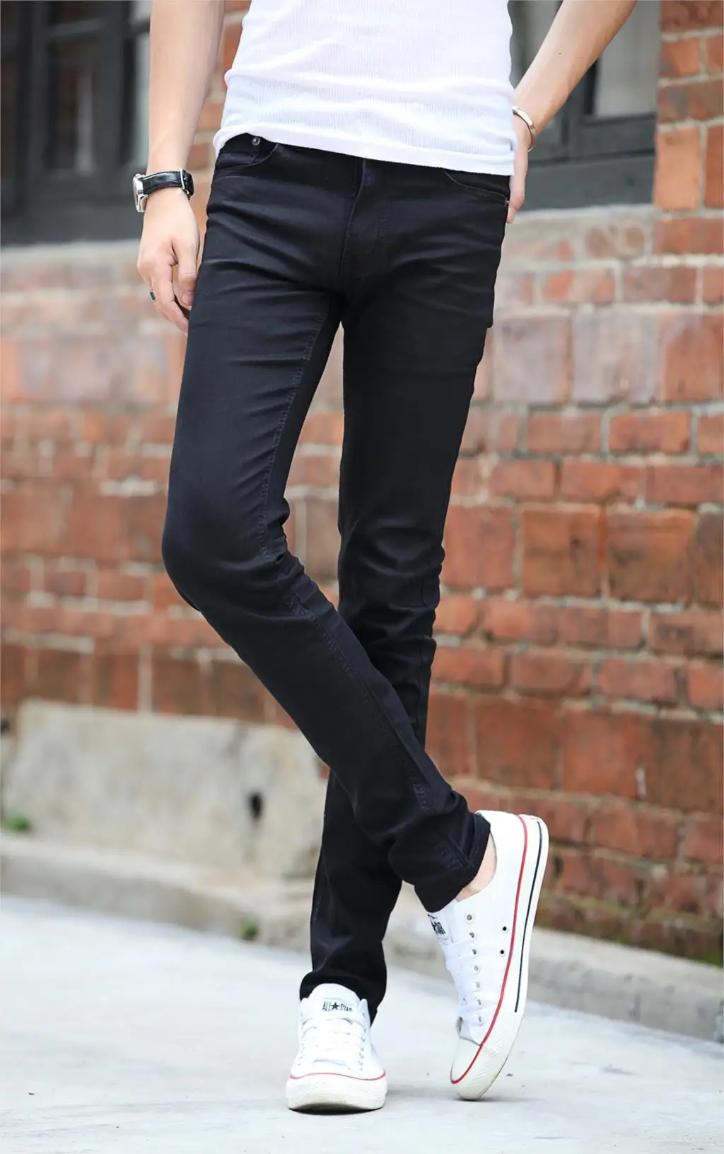 Мужские обтягивающие Стрейчевые брюки, узкие джинсы, осенние модные ковбойские узкие брюки-карандаш, мужские повседневные джинсы, черные джинсовые брюки, размер 27-42