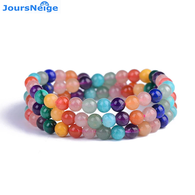Женский браслет JoursNeige круглый цветной с бусинами 6 мм опт|bracelets for|beads bracelets for womenbead