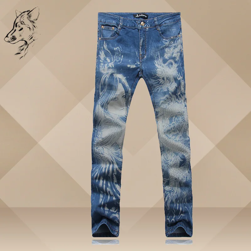Fashion Dragon Print Bouquet Pants