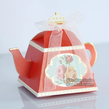 

Teapot shape Gift Candy Box Baby Shower Wedding Favors Gift Paper Boxes Kids Birthday Party Supplies Pink Blue Red 200pcs/lot