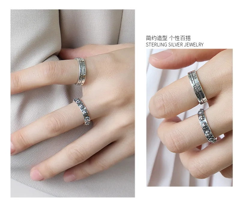 SHANICE Ретро Новое поступление 925 пробы серебряные Открытые Кольца для женщин ювелирные изделия модное открытое регулируемое кольцо на палец
