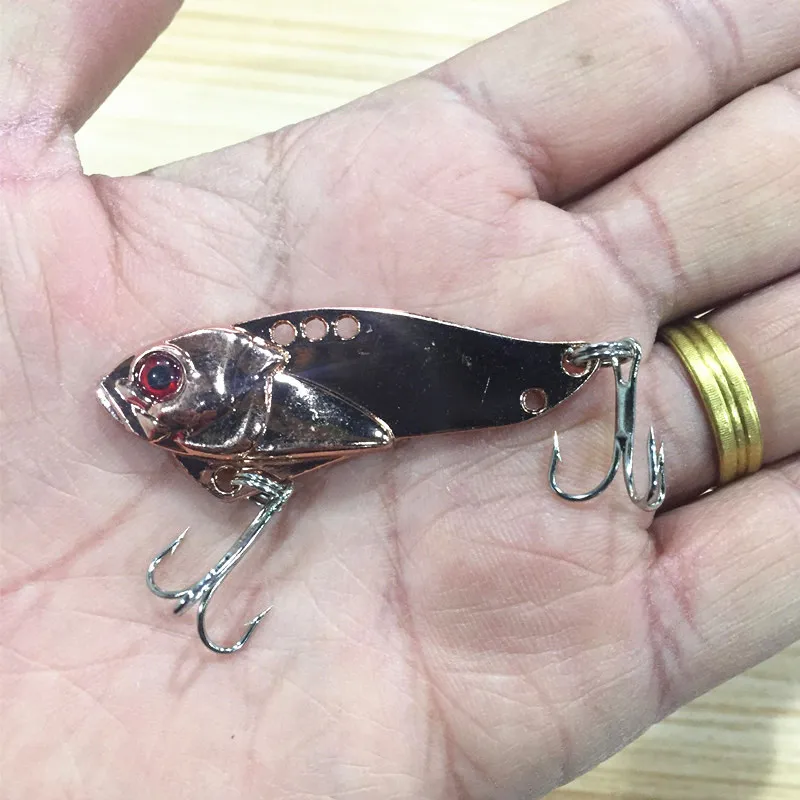 Super Deal Minnow VIB Spoon Fishing Lure with 2 Treble Hooks Artificial Hard Baits Lure Fishing Accessories (9)