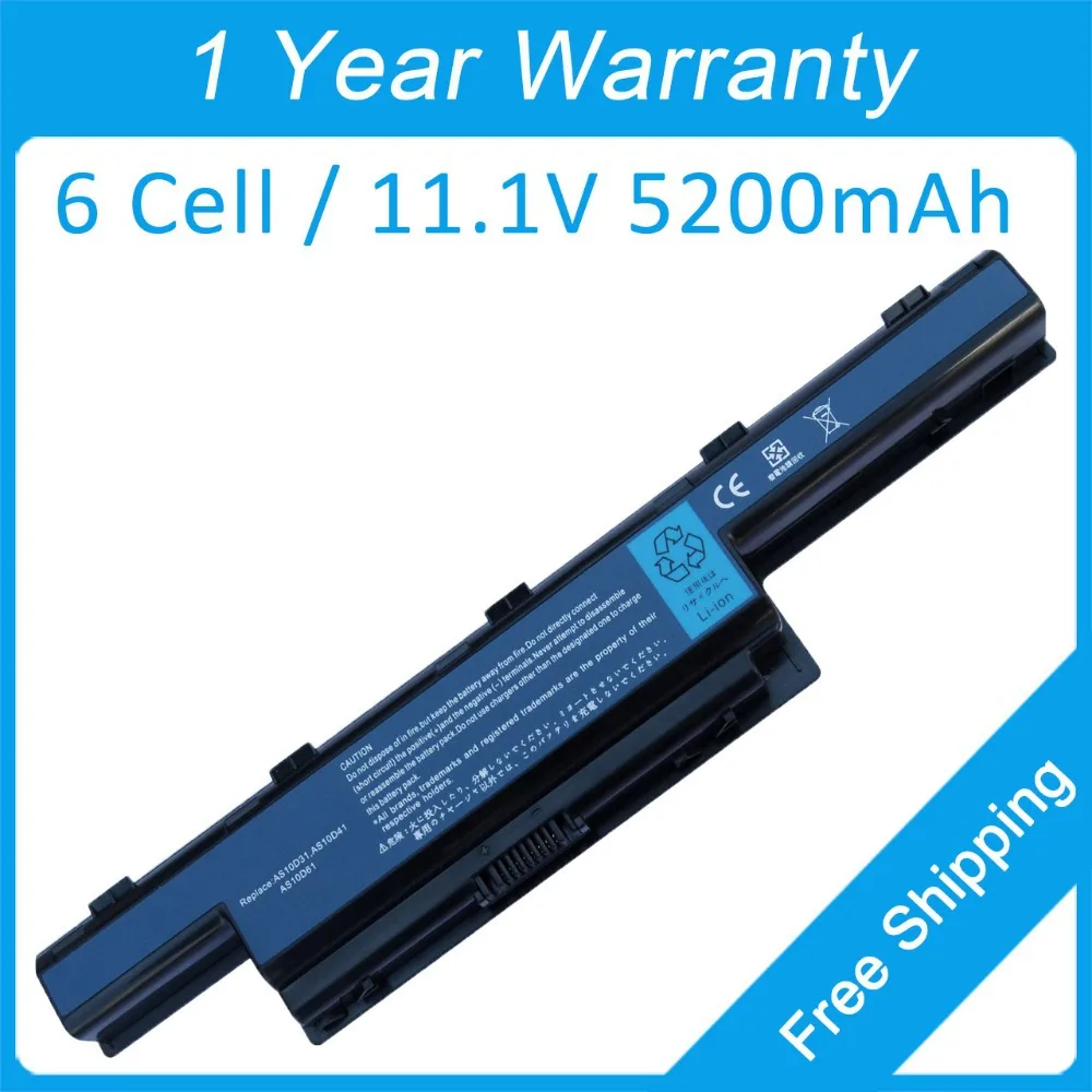 Аккумулятор для ноутбука AS10D41 AS10D51 5200 мАч шлюза NV73A NV49C NV55C NS41 NS51 NV47 NV49 NV51B NV51M NV53A11u |