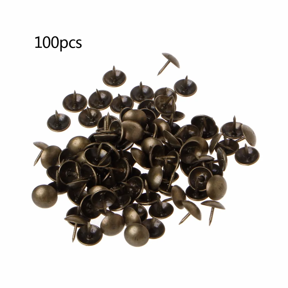 

100PC/Bag Antique Brass Bronze Upholstery Nail Jewelry Gift Wine Case Box Sofa Decor 7HH1101035
