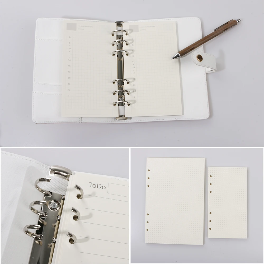 

A5 A6 A7 Loose Leaf Notebook Refill Spiral Binder Planner Inner Page Inside Paper Dairy Weekly Monthly Plan To do Line Dot Grid